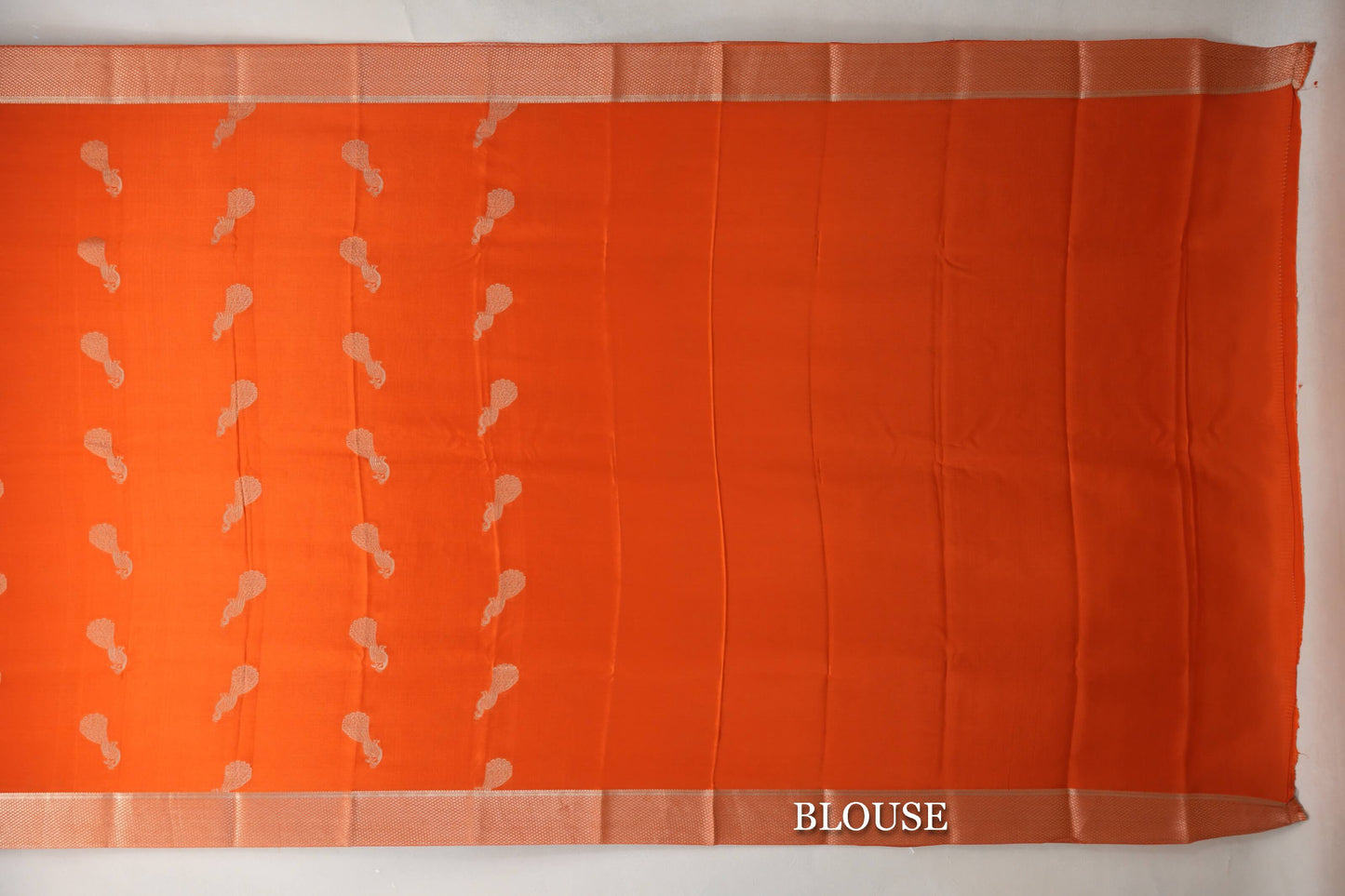Burnt Orange Mysore Silk Saree by Shreenivas Silks  blouse