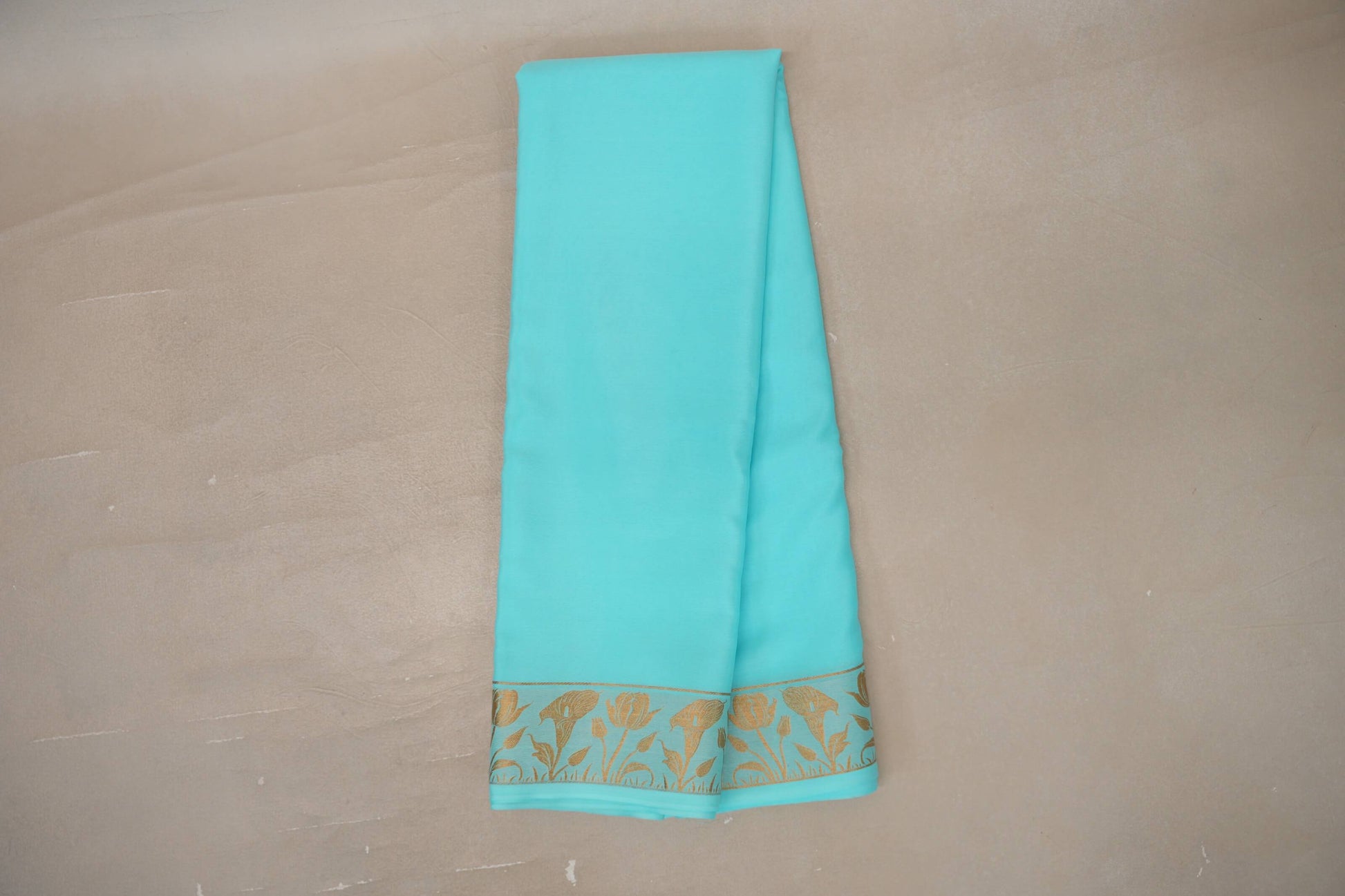 Light Aqua Blue Mysore Silk Saree by Shreenivas Silks