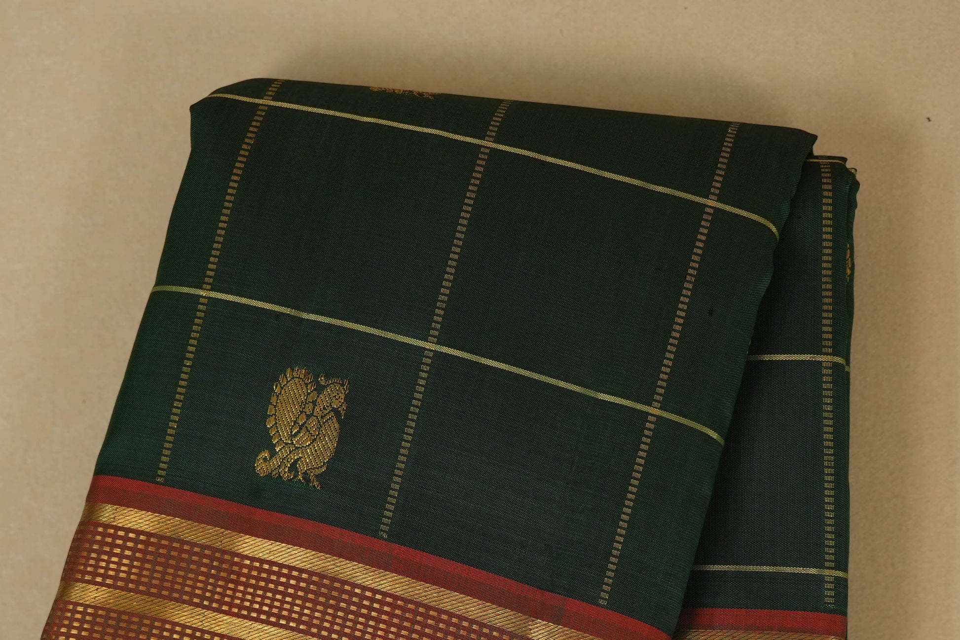 Green Vintage Kanchipuram Silk Saree body