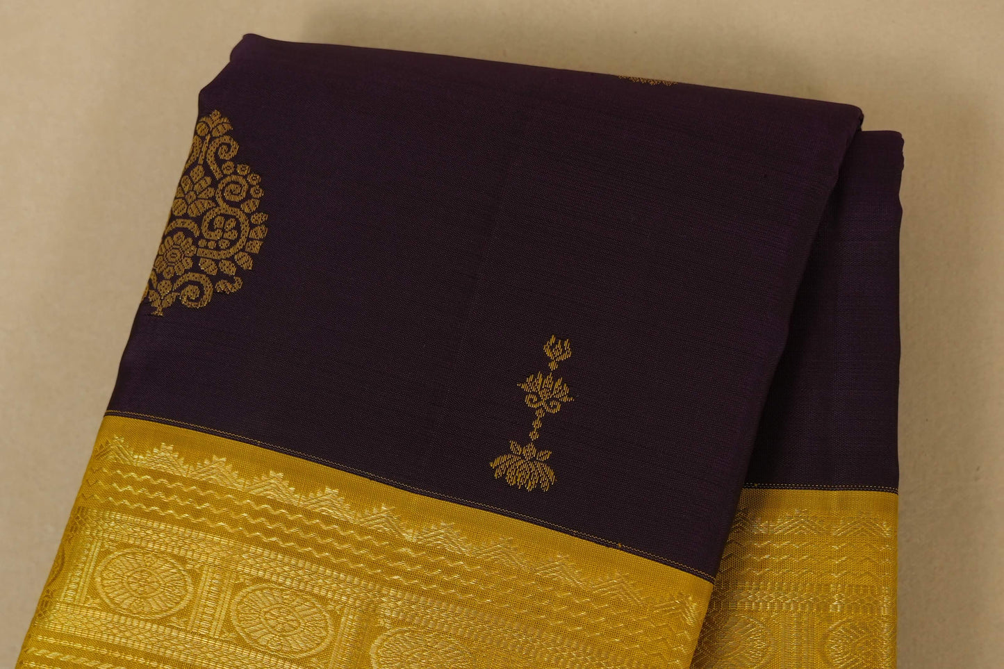 Purple Kanchipuram Silk Saree body