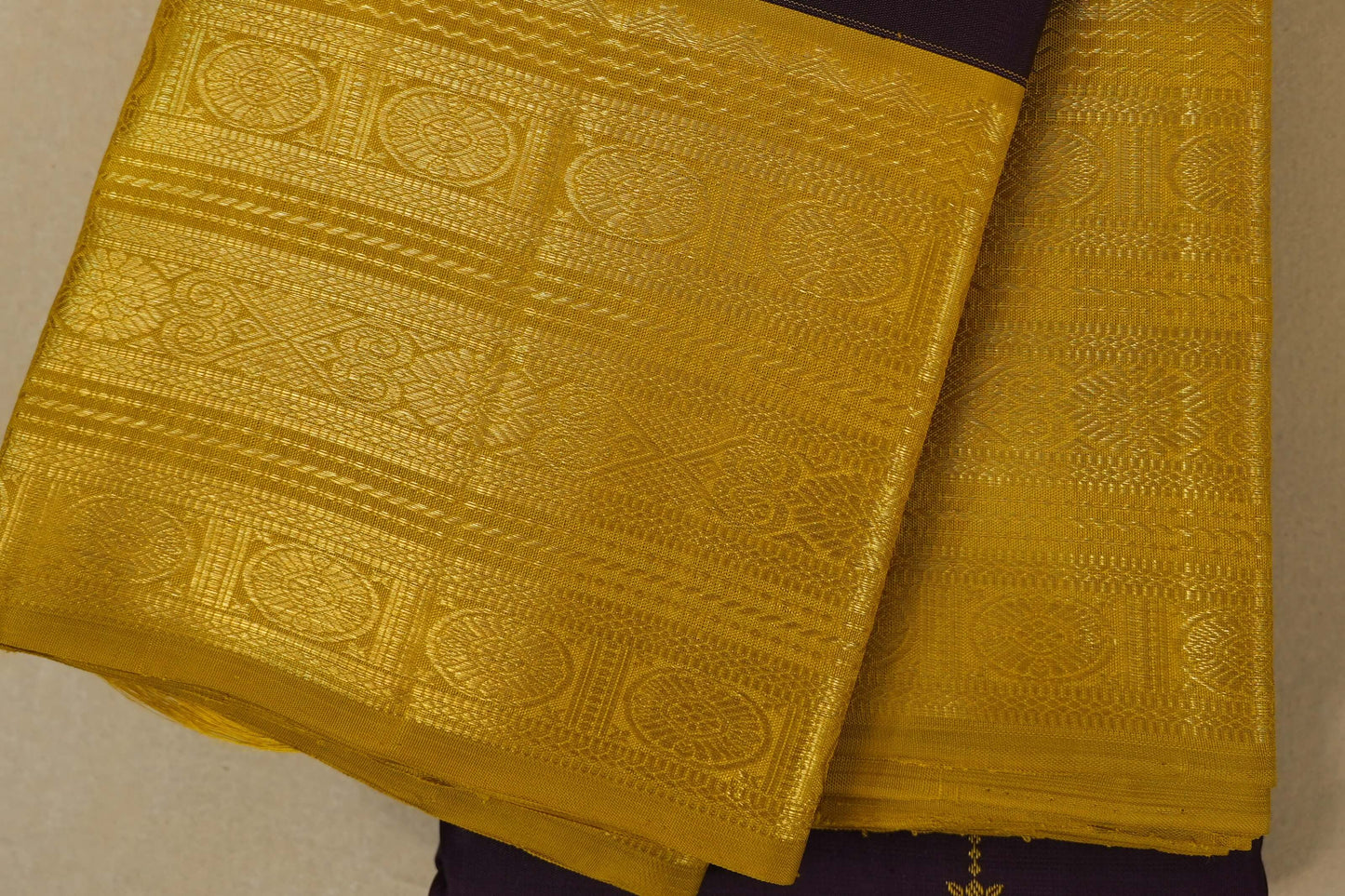 Purple Kanchipuram Silk Saree border