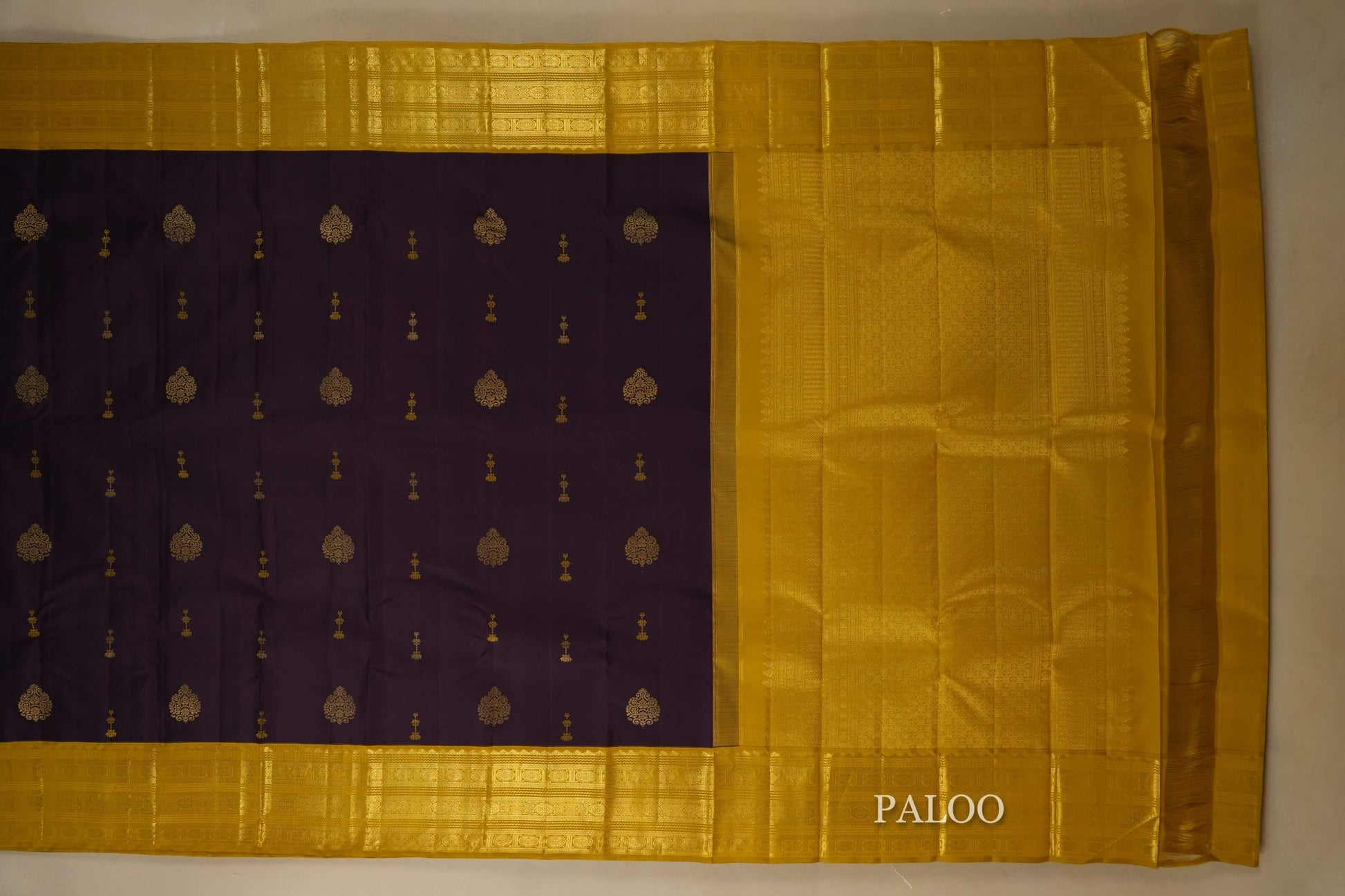 Purple Kanjivaram Silk Saree paloo