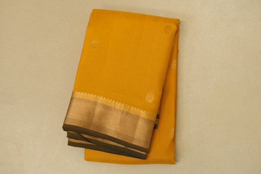 Mustard Yellow  Light Weight Kanjivaram Silk Saree 