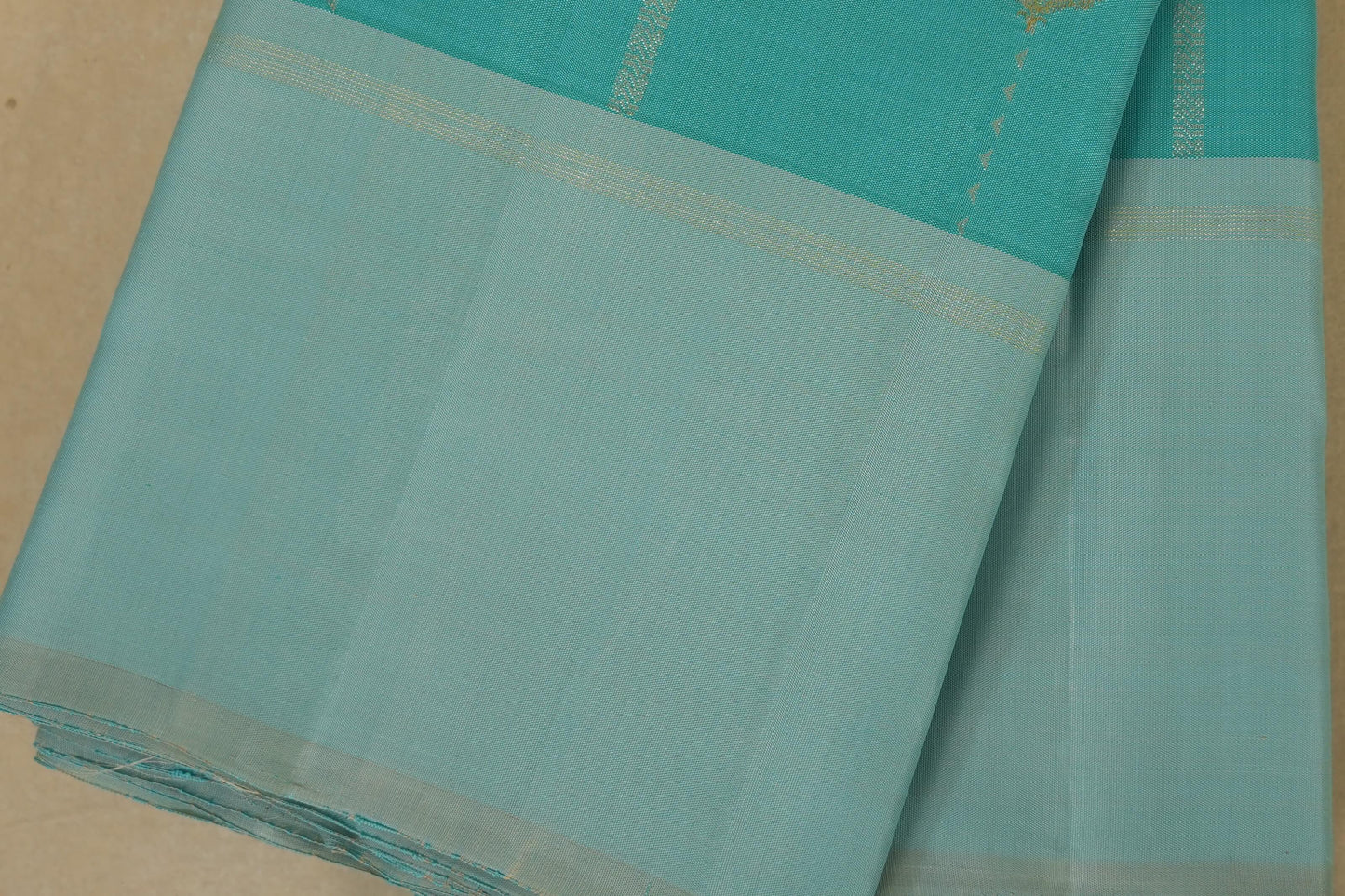 Sky Blue Kanjivaram Silk Saree border