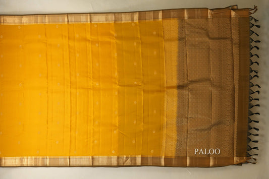 Mustard Yellow  Light Weight Kanjivaram Silk Saree  paloo