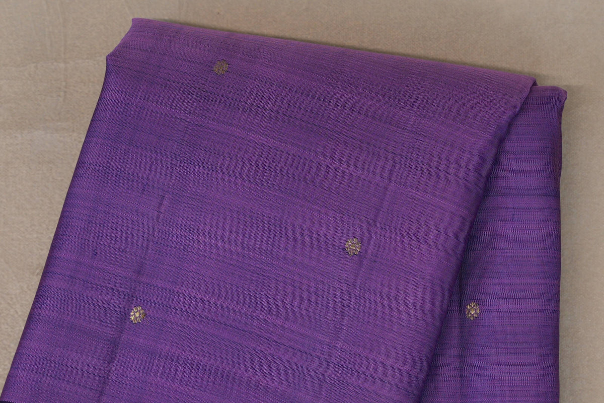 Lavender Purple with deep purple Vintage Kanjivaram Silk Saree by Shreenivas Silks  body
