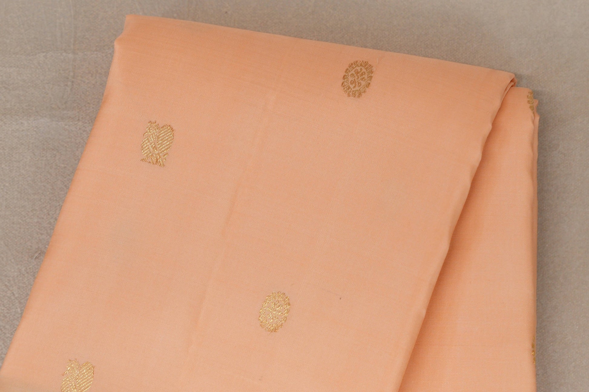 Light orange with Elaichi Green Vintage Kanjivaram Silk Saree by Shreenivas Silks body