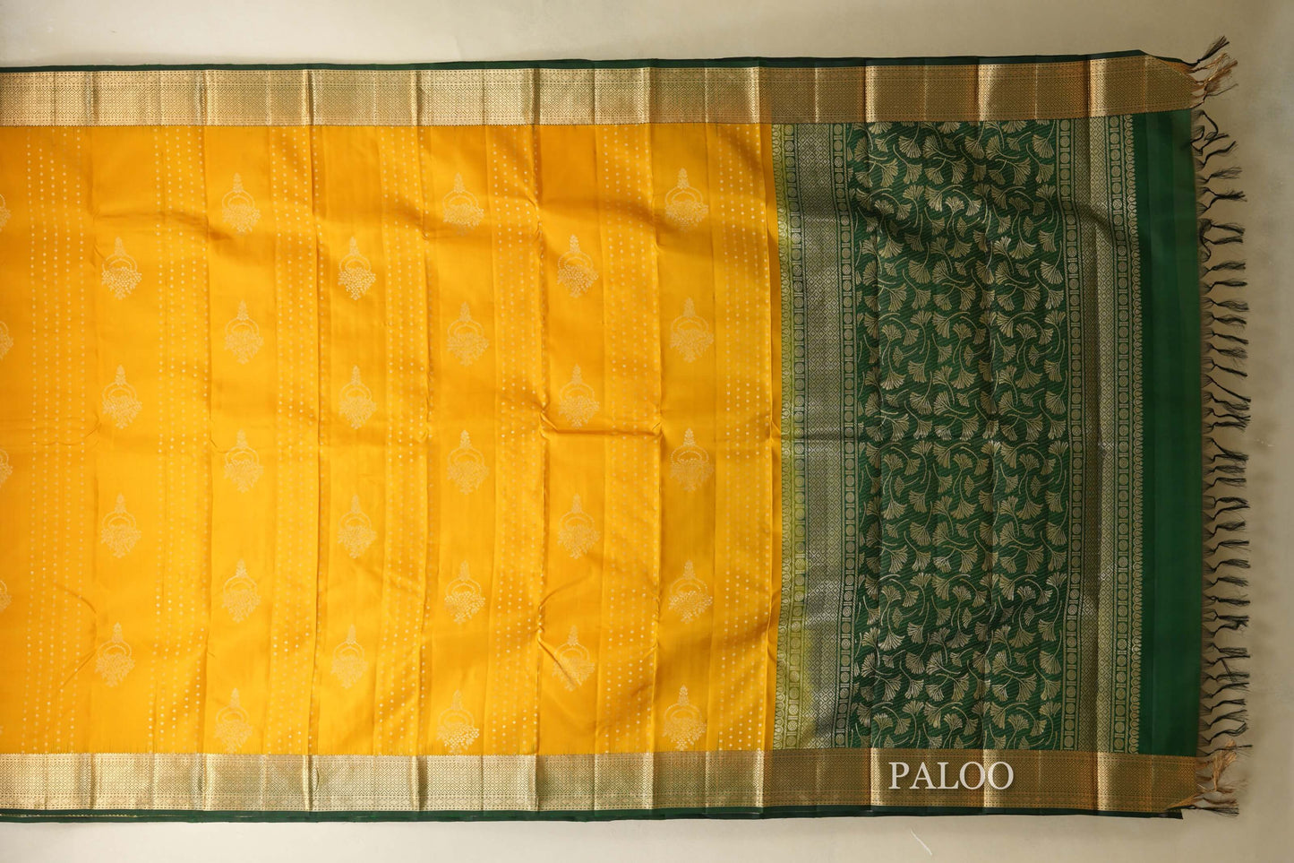 Mango Yellow  Light Weight Kanjivaram Silk Saree  paloo