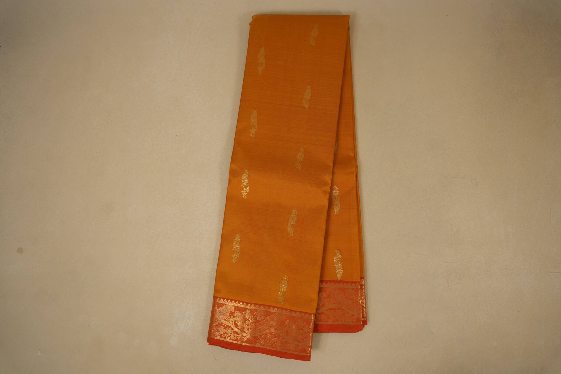 Mustard Kanchipuram Silk Saree