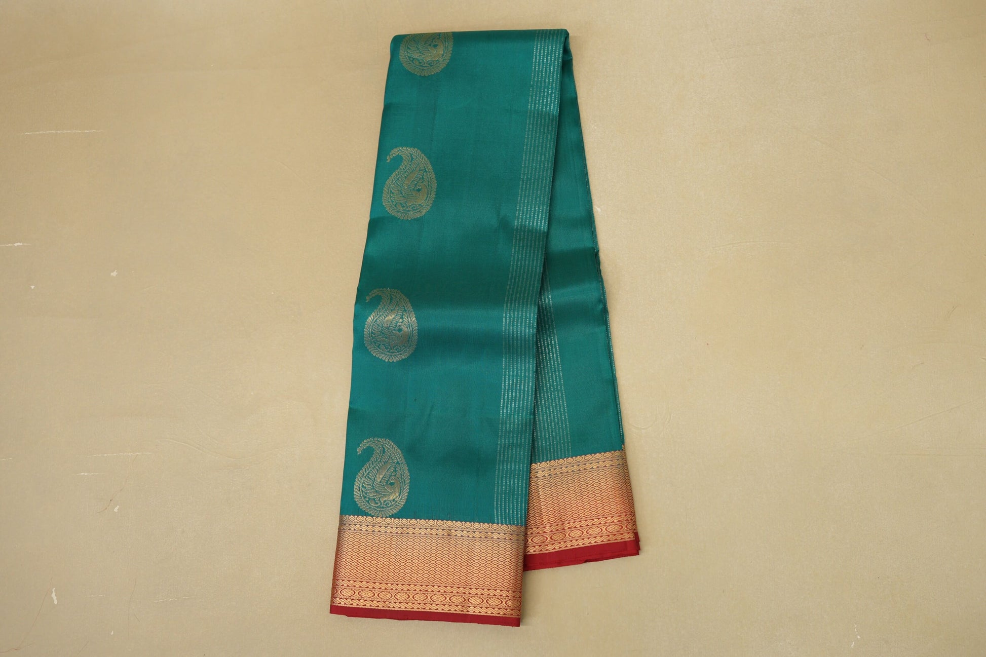 Teal Green Light Weight Kanjivaram Silk Saree online