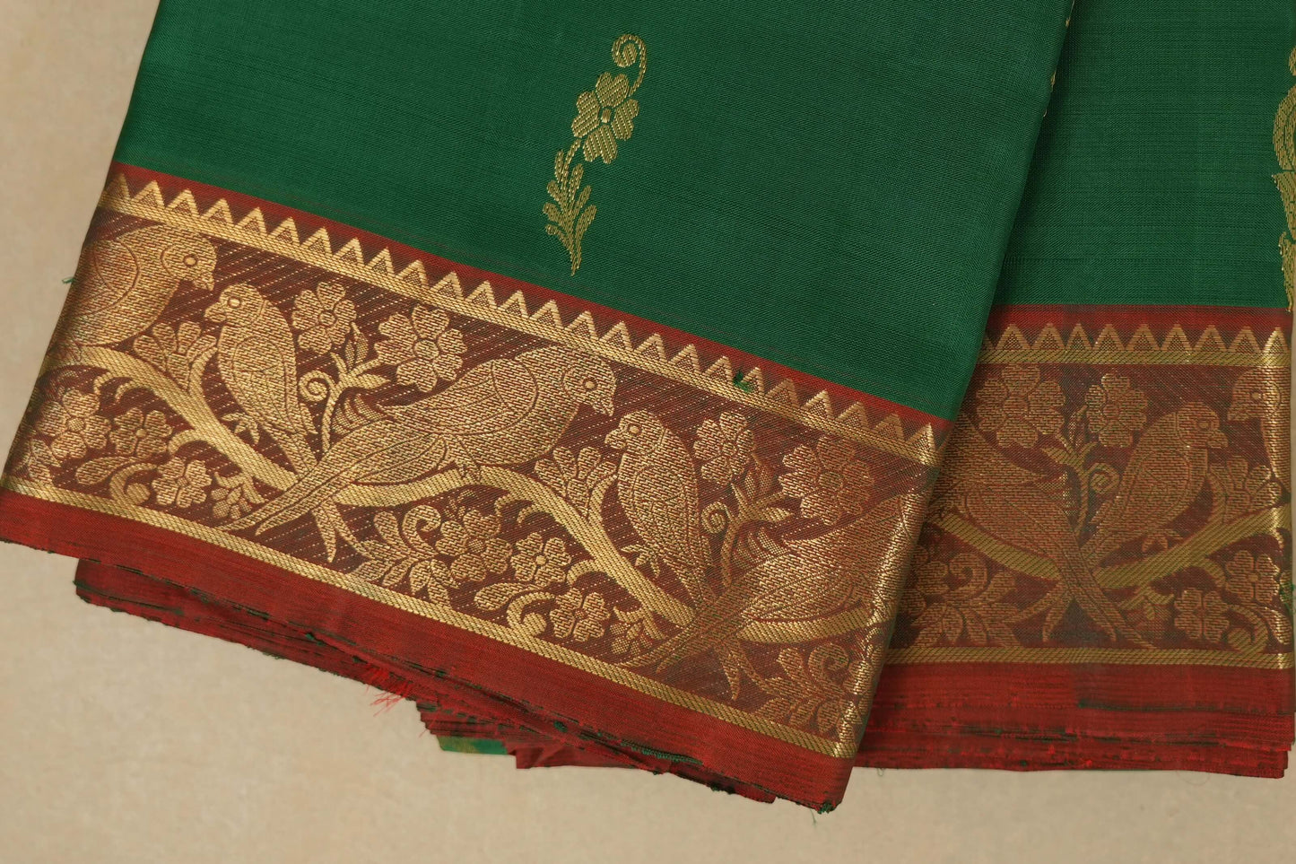 Green Kanchipuram Silk Saree border