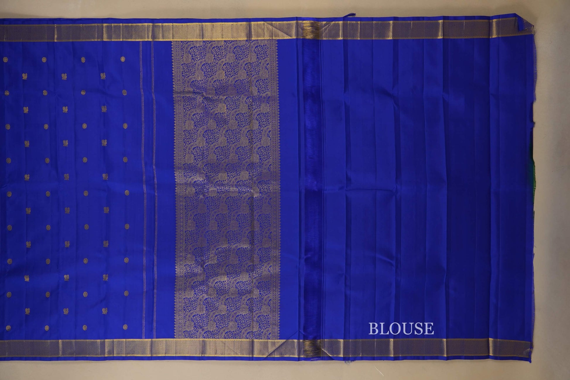 Blue Kanjivaram Silk Saree blouse