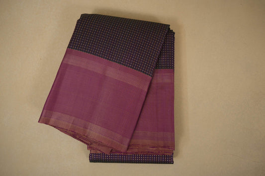 Dark purple kanjivaram silk Saree 