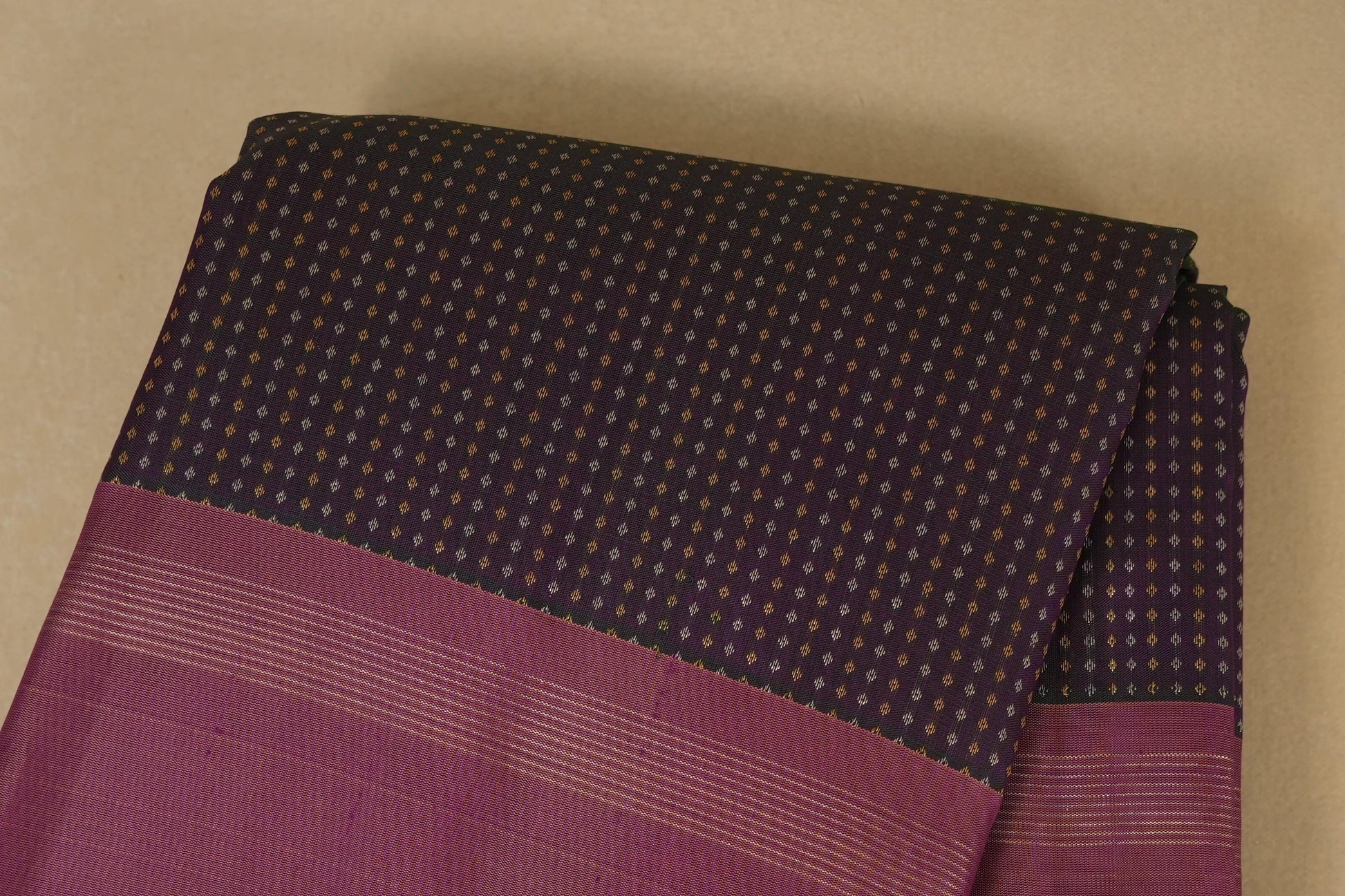 Dark purple kanchipuram silk Saree  body