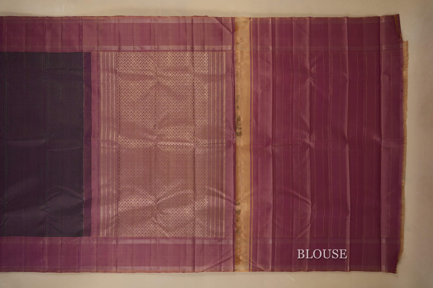 Dark purple kanjivaram silk Saree  blouse