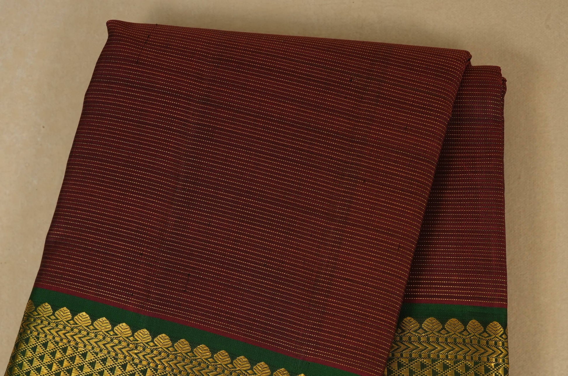 Coffee Brown Kanchipuram Silk Saree body