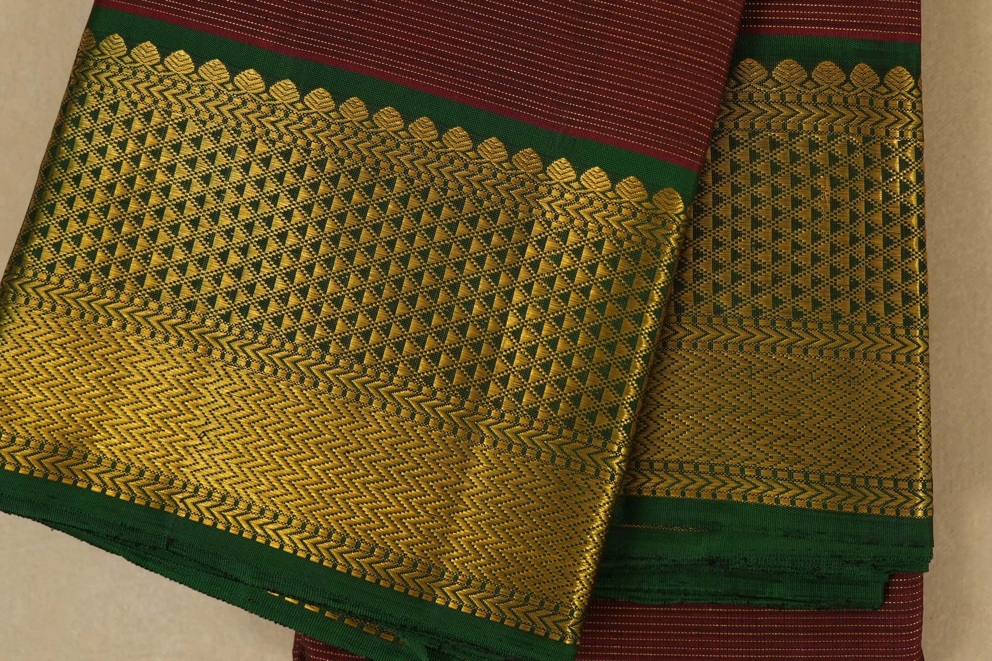Coffee Brown Kanchipuram Silk Saree border