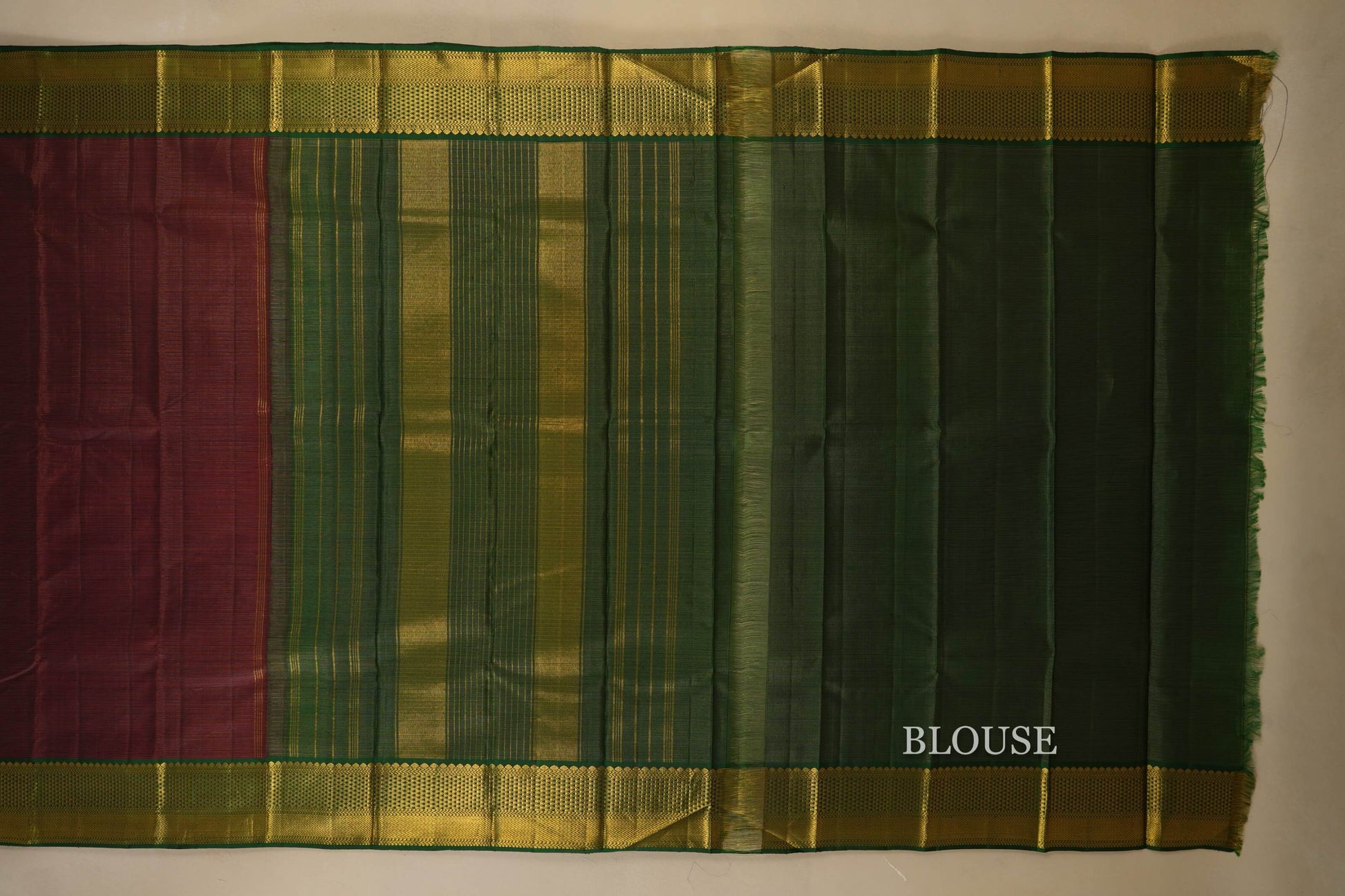 Coffee Brown Kanjivaram Silk Saree blouse