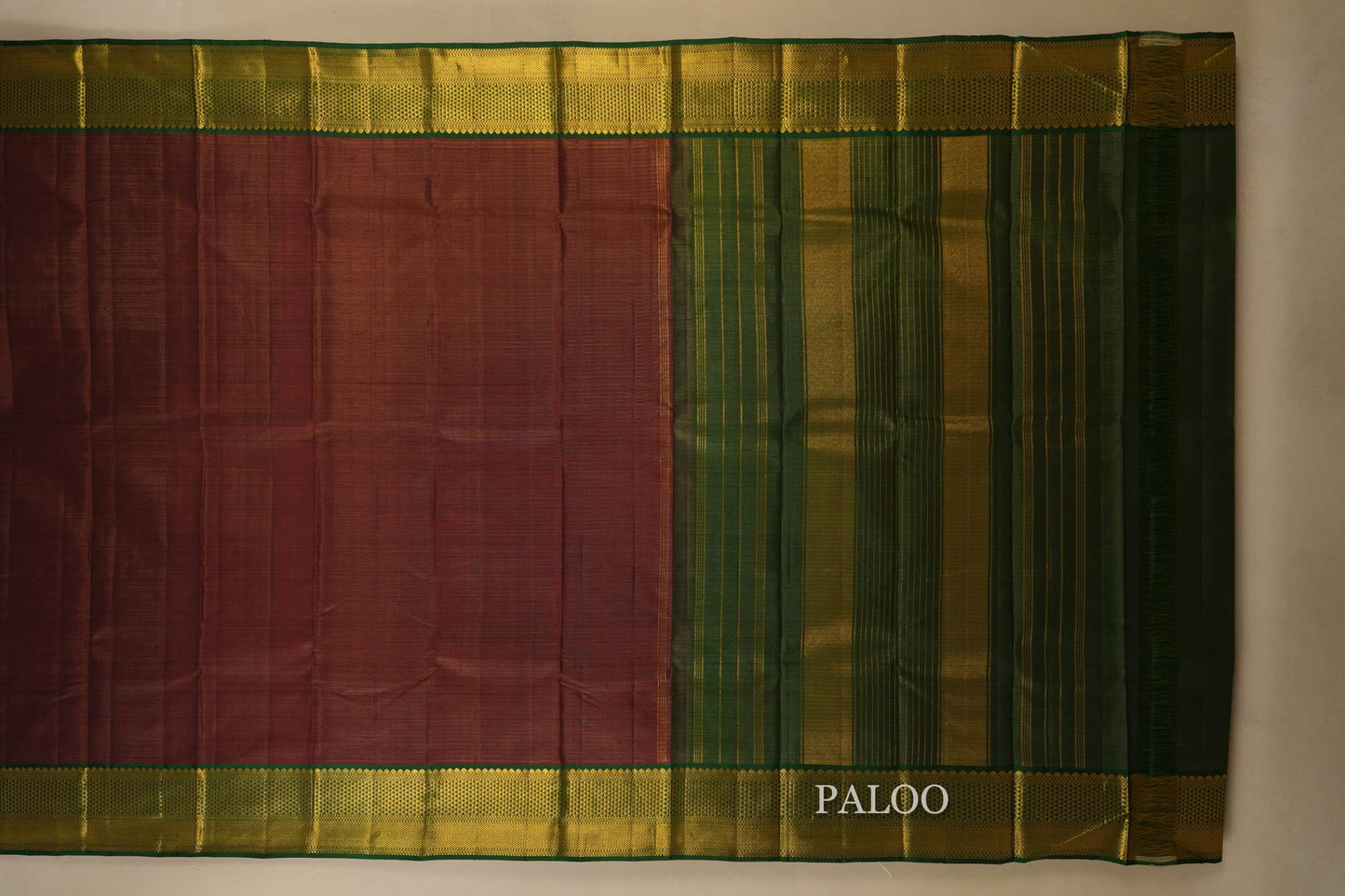 Coffee Brown Kanjivaram Silk Saree paloo