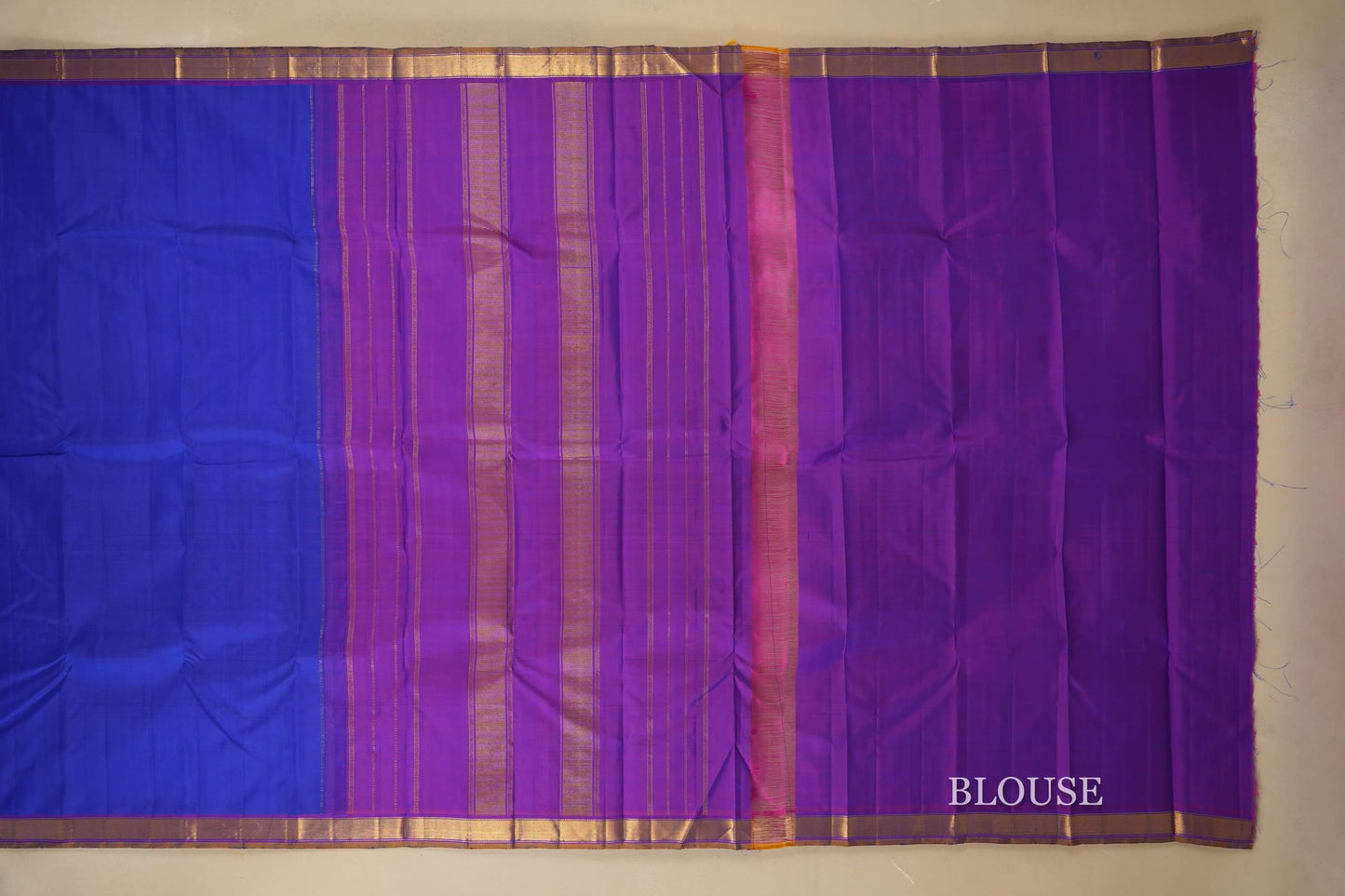 Navy Blue Kanjivaram Silk Saree blouse