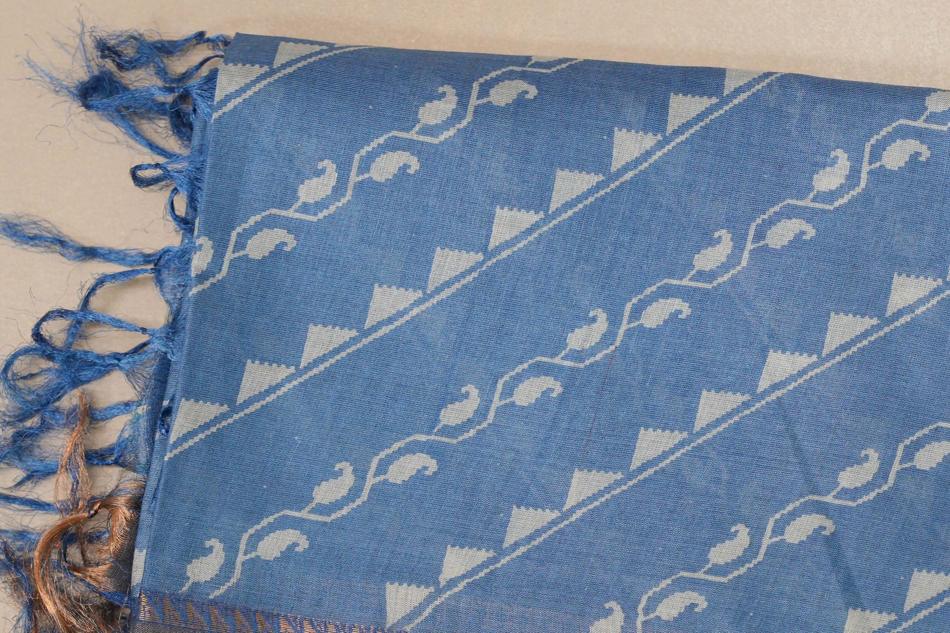 Dusty blue Bhagalpur Tussar silk saree by Shreenivas silks PSSR018835 - Parisera