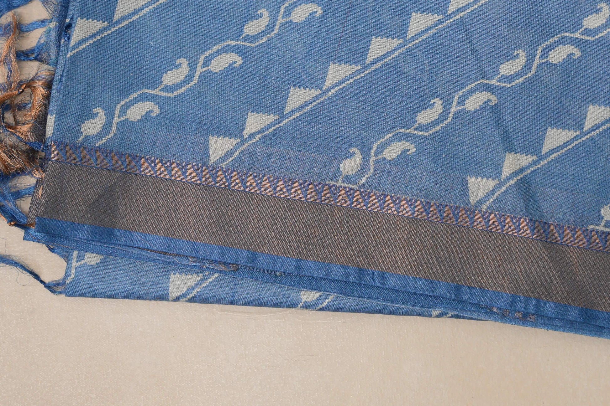 Dusty blue Bhagalpur Tussar silk saree by Shreenivas silks PSSR018835 - Parisera