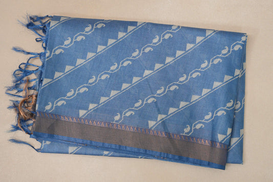 Dusty blue Bhagalpur Tussar silk saree by Shreenivas silks PSSR018835