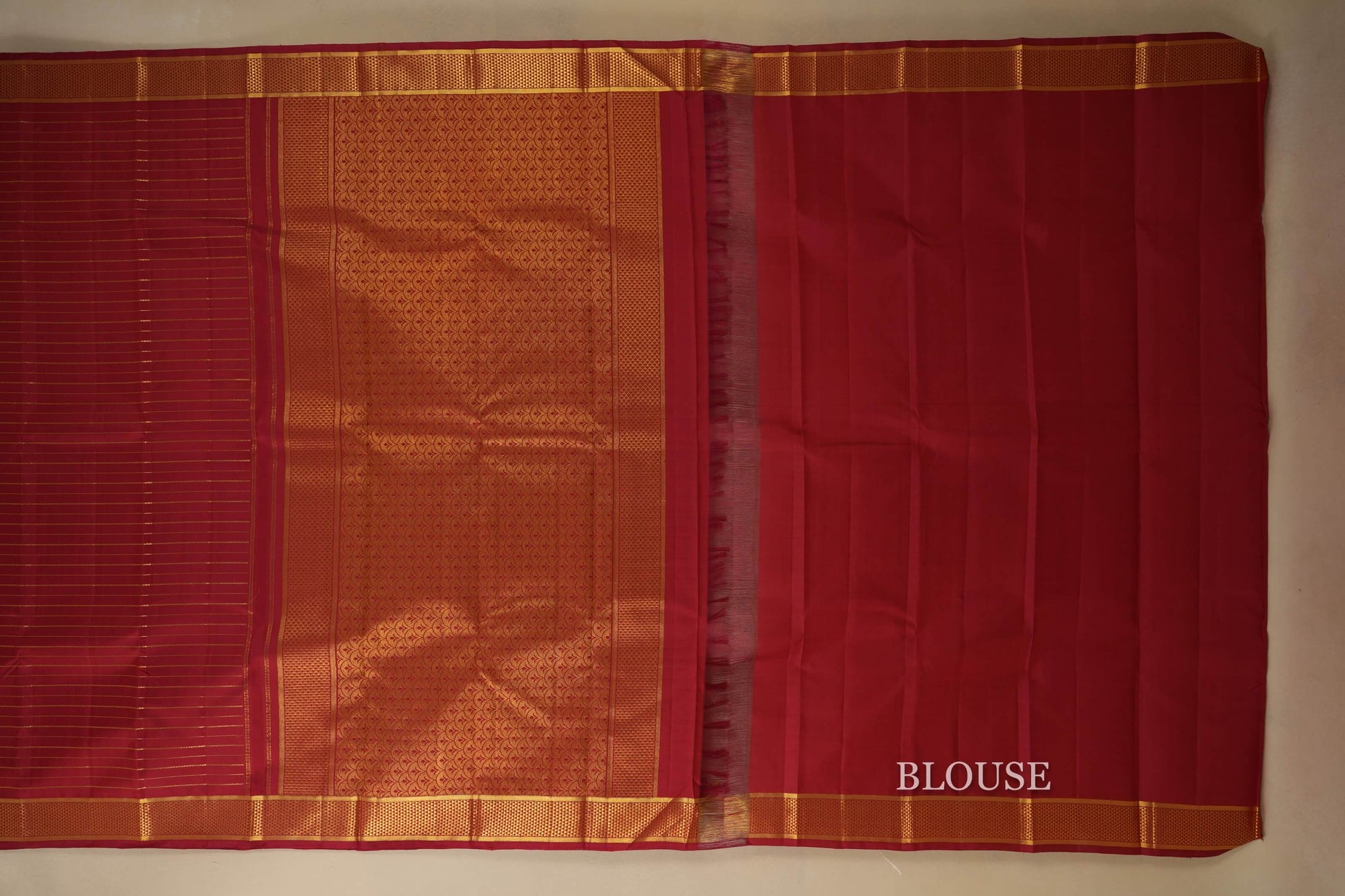 Maroon Kanjivaram Silk Saree blouse