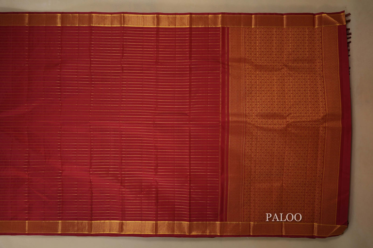 Maroon Kanjivaram Silk Saree paloo