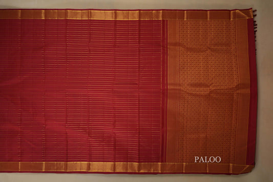 Maroon Kanjivaram Silk Saree paloo