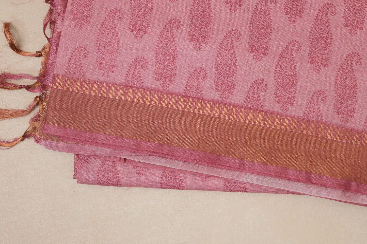 Salmon Pink Bhagalpur Tussar silk saree by Shreenivas silks PSSR018836 - Parisera