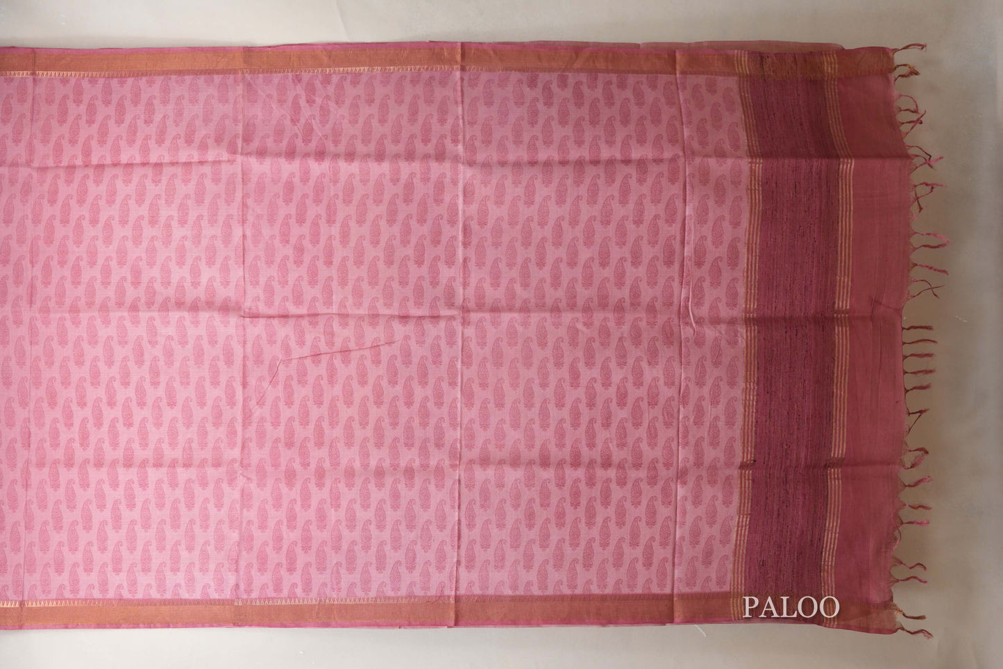 Salmon Pink Bhagalpur Tussar silk saree by Shreenivas silks PSSR018836 - Parisera