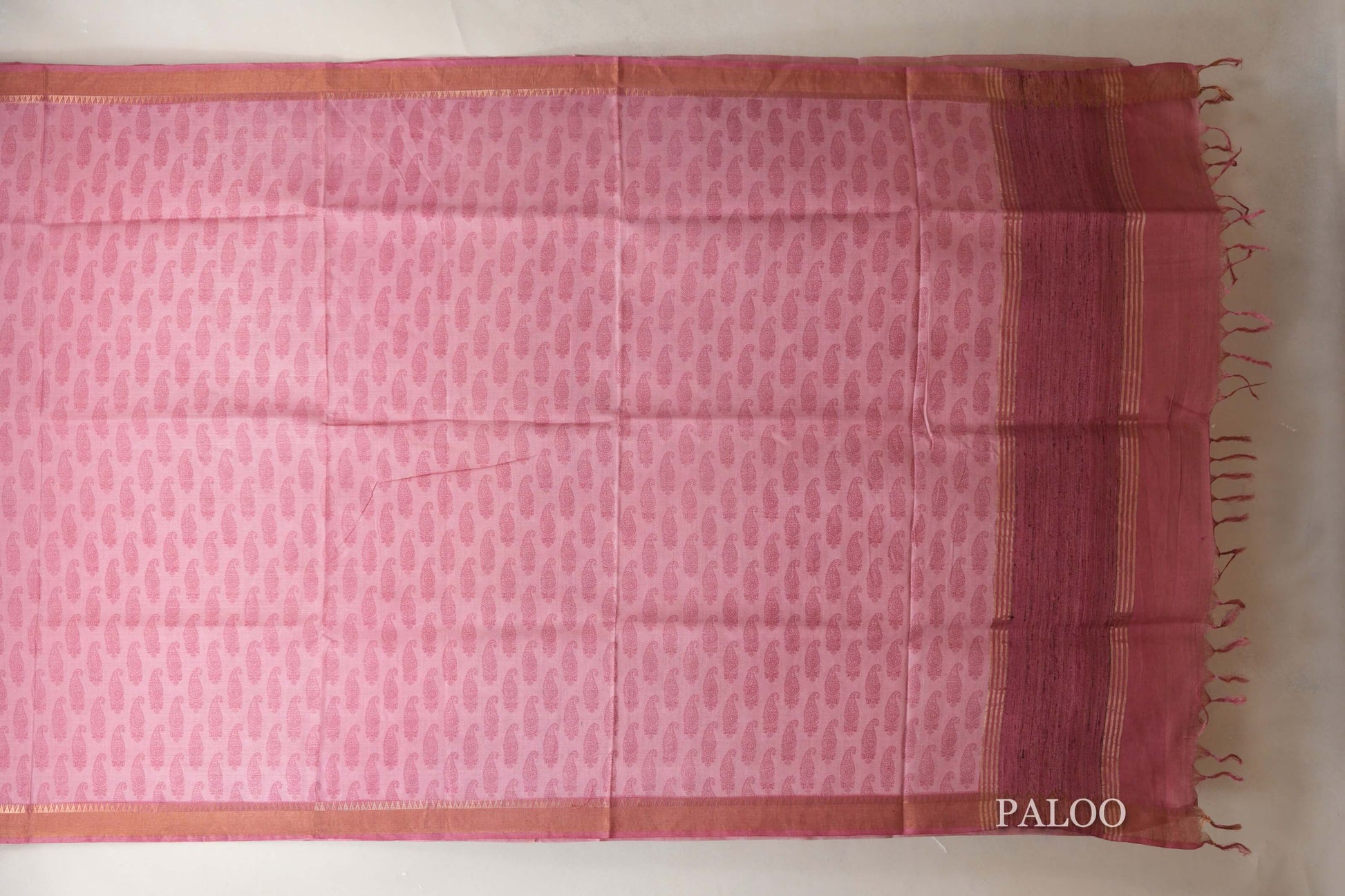 Salmon Pink Bhagalpur Tussar silk saree by Shreenivas silks PSSR018836 - Parisera