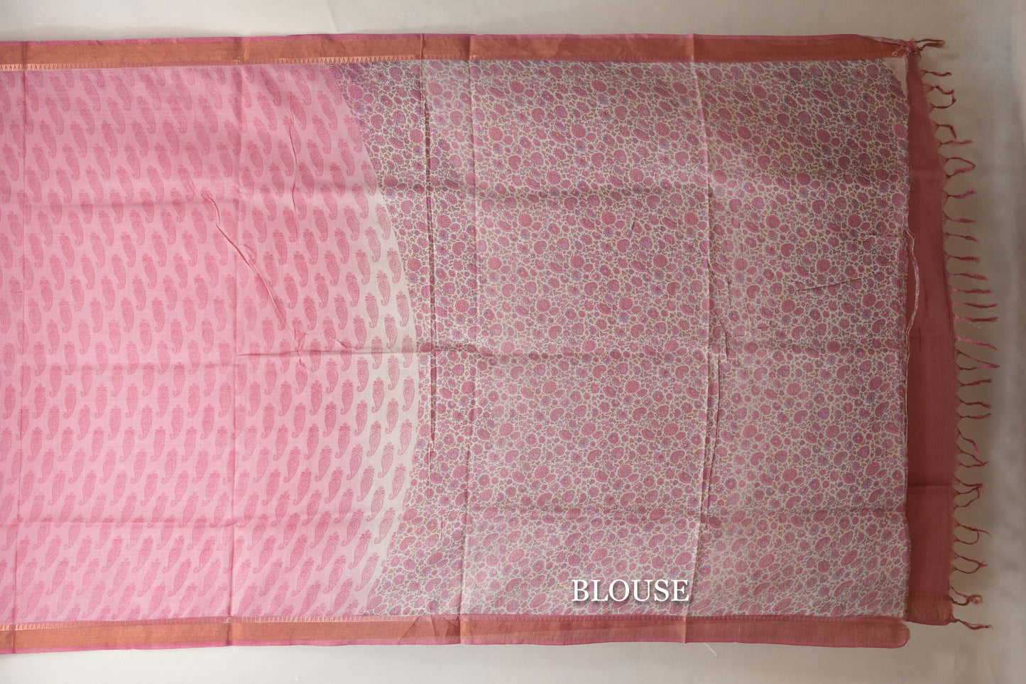 Salmon Pink Bhagalpur Tussar silk saree by Shreenivas silks PSSR018836 - Parisera
