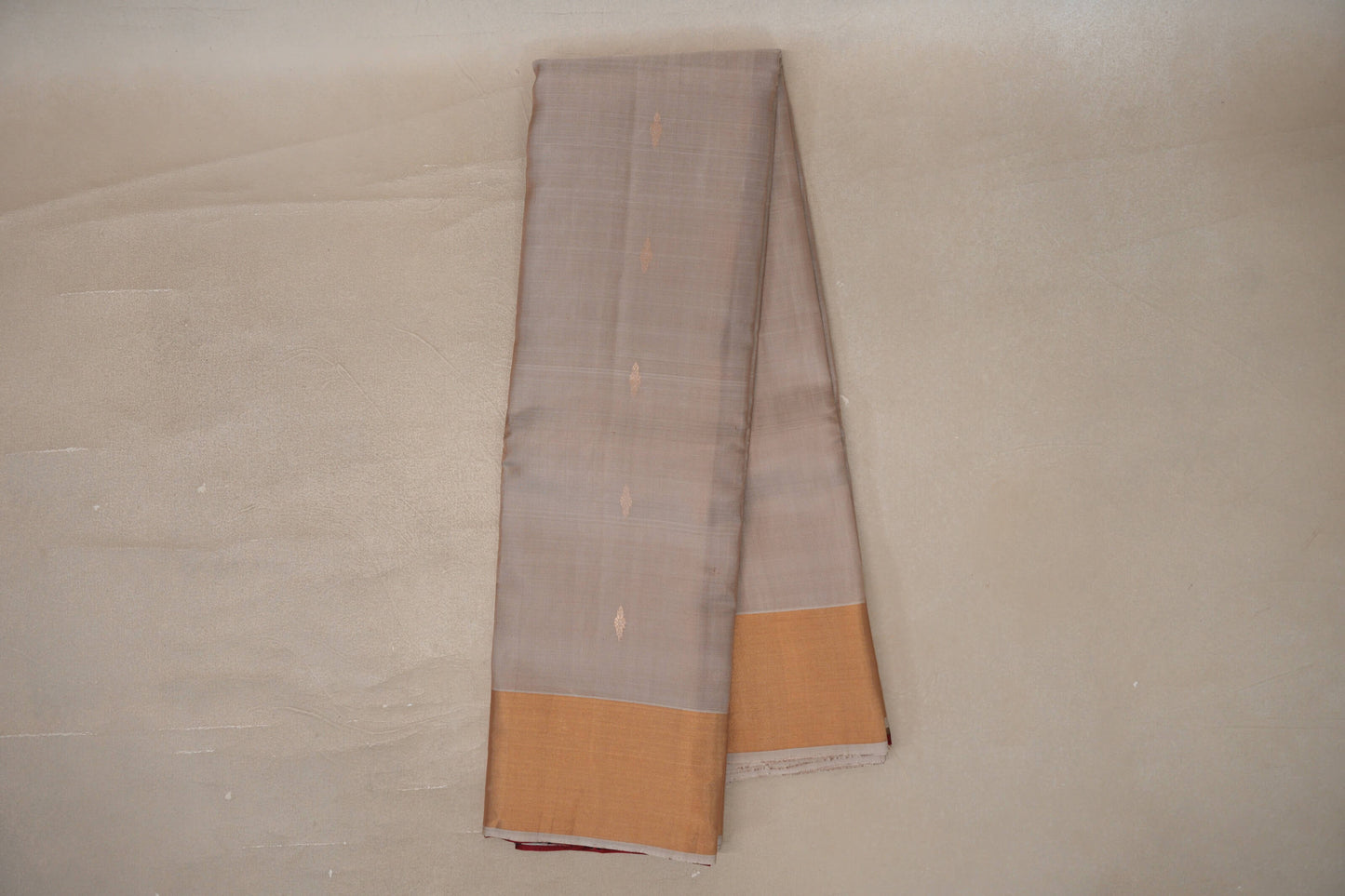 Dark Beige with Deep Maroon Borders Light Weight Kanchipuram Silk Saree by Shreenivas Silks PSSR0110023