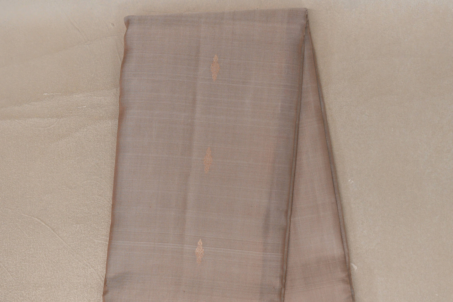 Dark Beige with Deep Maroon Borders Light Weight Kanchipuram Silk Saree by Shreenivas Silks PSSR0110023