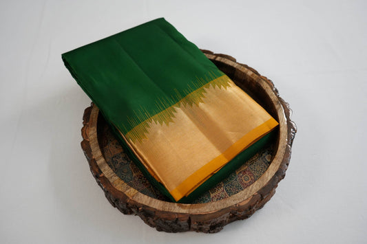Green light weight kanchipuram silk saree