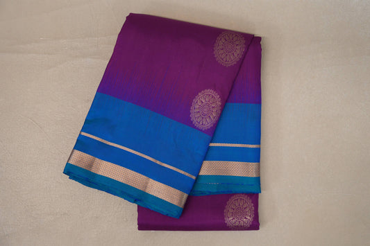 Deep Magenta Light Weight Kanchipuram Silk Saree 