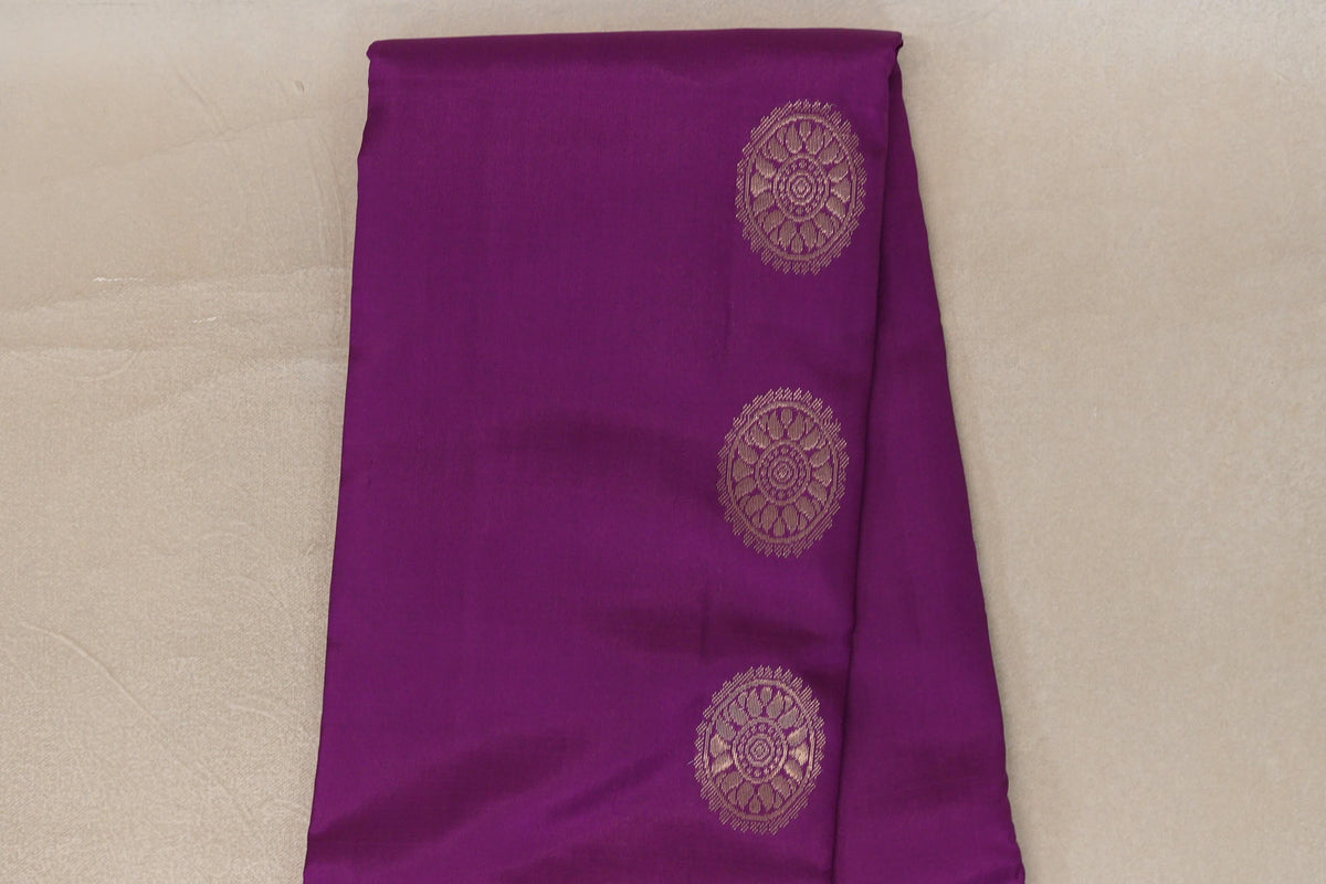 Deep Magenta with Peacock Blue Borders Light Weight Kanchipuram Silk Saree by Shreenivas Silks PSSR0110026