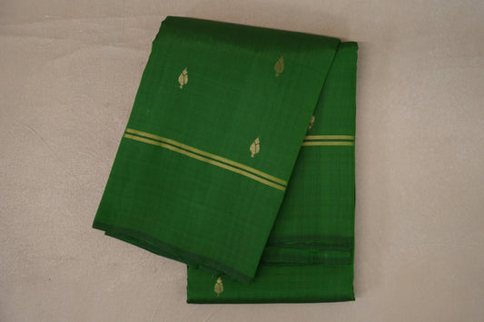 folded Leaf Green Light Weight Kanchipuram Silk Saree