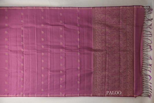 Dusty Mauve Light Weight Kanchipuram Silk Saree paloo