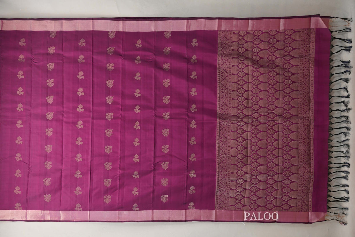 Deep Magenta Light Weight Kanchipuram Silk Saree by Shreenivas Silks PSSR0110030