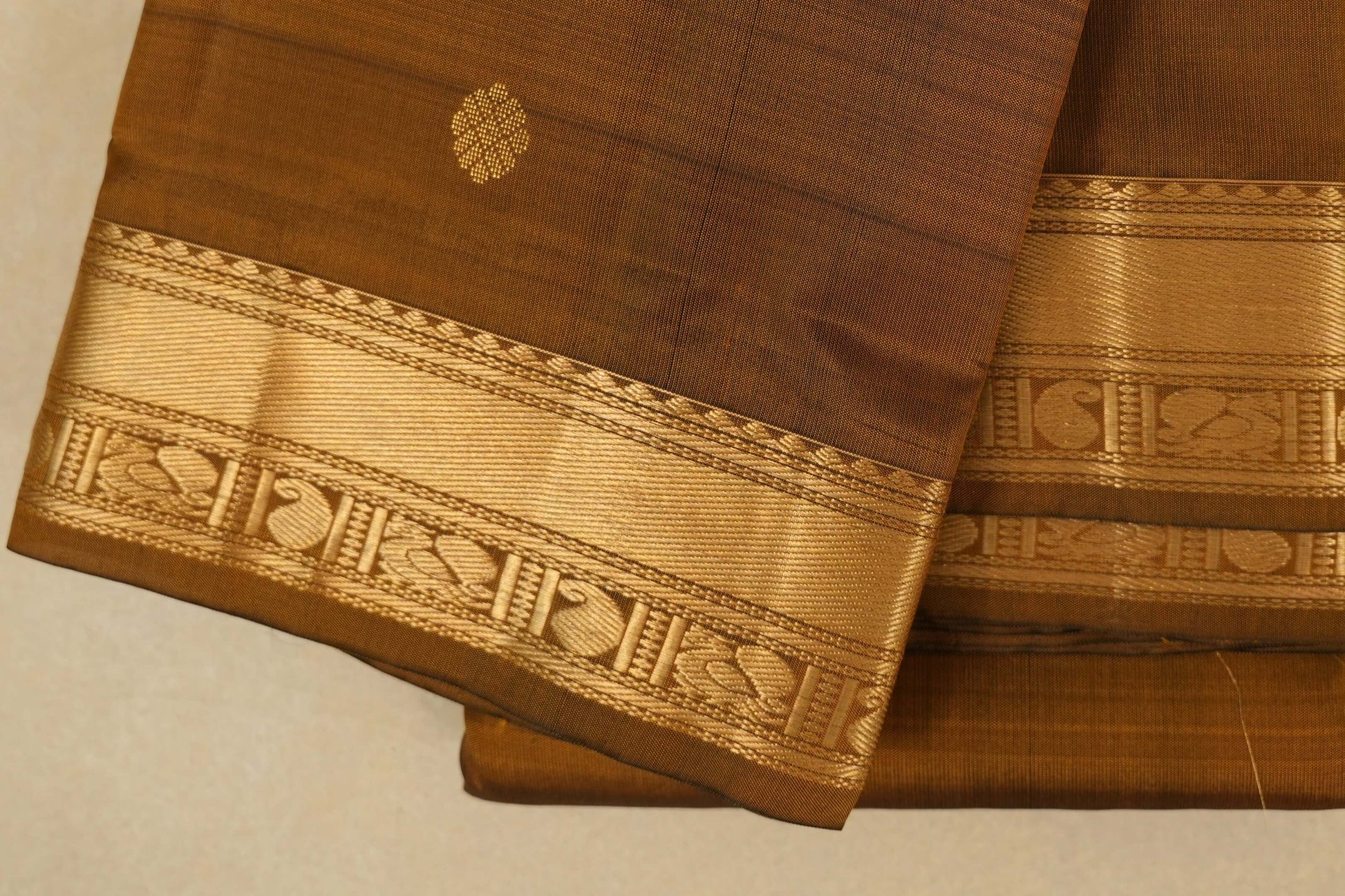 Mehendi Green Light weight Kanjivaram Saree border