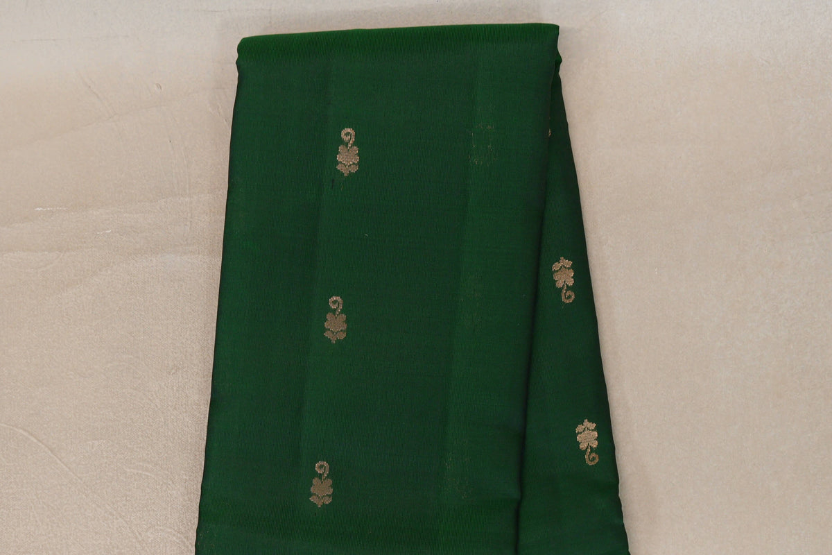 Bottle Green with Bright Magenta Pink Borders Light Weight Kanchipuram Silk Saree by Shreenivas Silks PSSR0110031