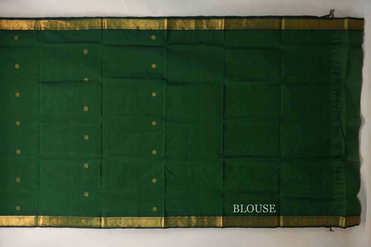 Deep Bottle Green Vegan Silk Cotton Saree by Shreenivas Silks PSSR0110033