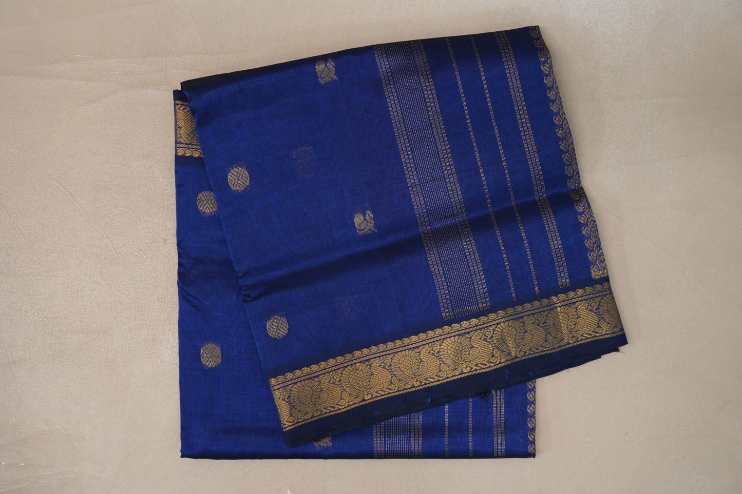 Deep Blue Vegan Silk Cotton Saree by Shreenivas Silks PSSR0110036
