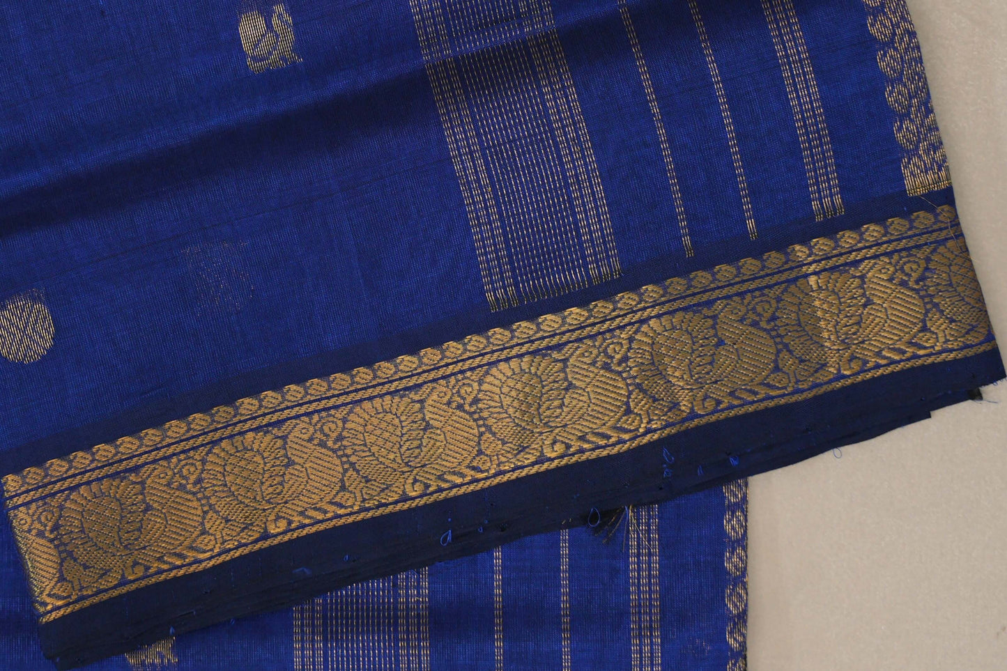 Deep Blue Vegan Silk Cotton Saree by Shreenivas Silks PSSR0110036