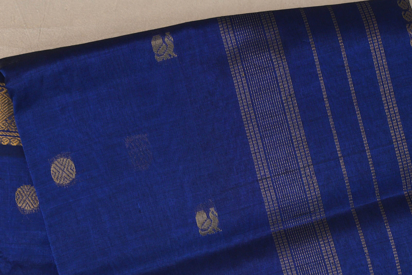 Deep Blue Vegan Silk Cotton Saree by Shreenivas Silks PSSR0110036