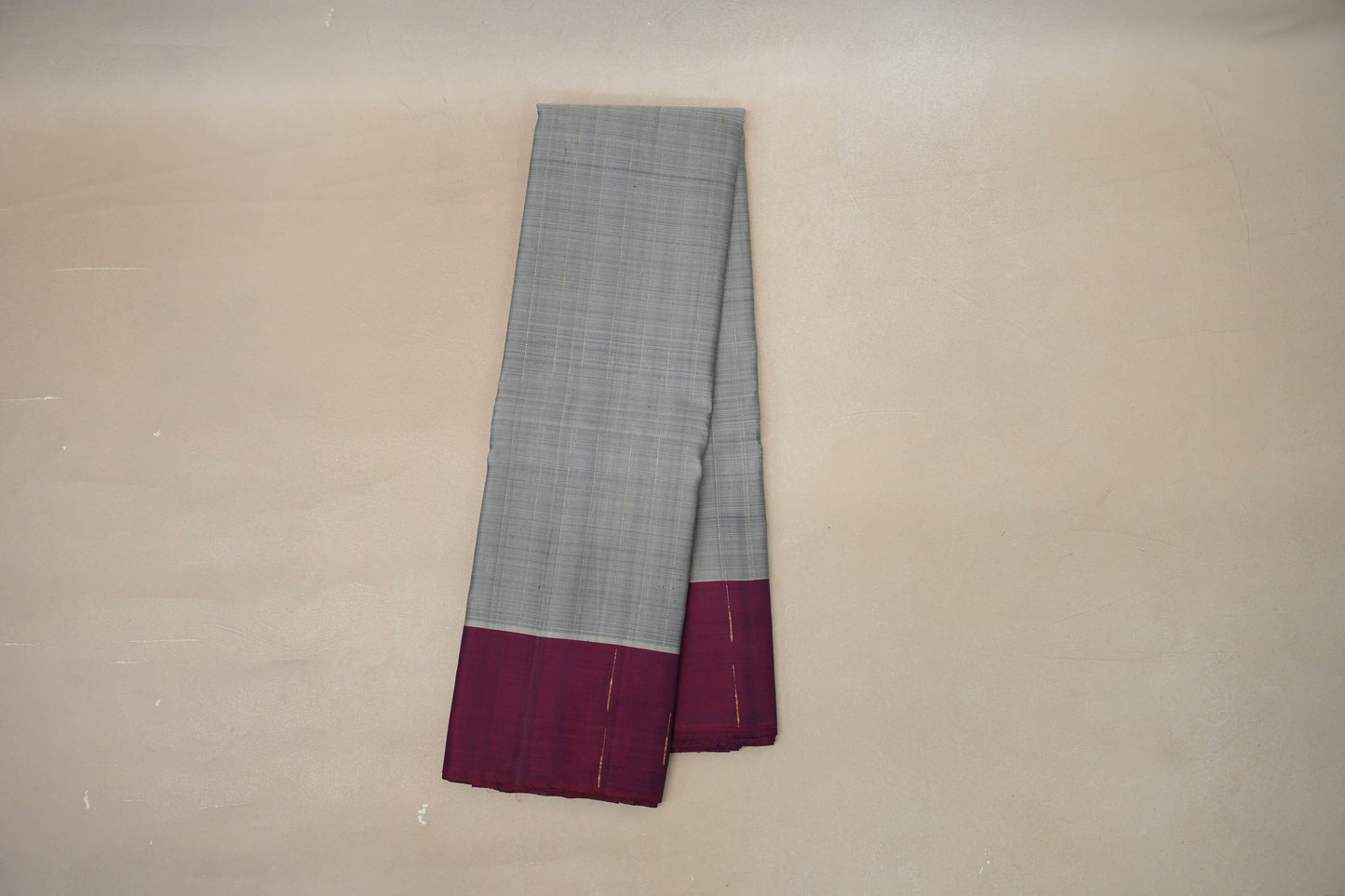 Grey with magenta borders Vintage Kanjivaram Silk Saree  by Shreenivas Silks PSSR018859