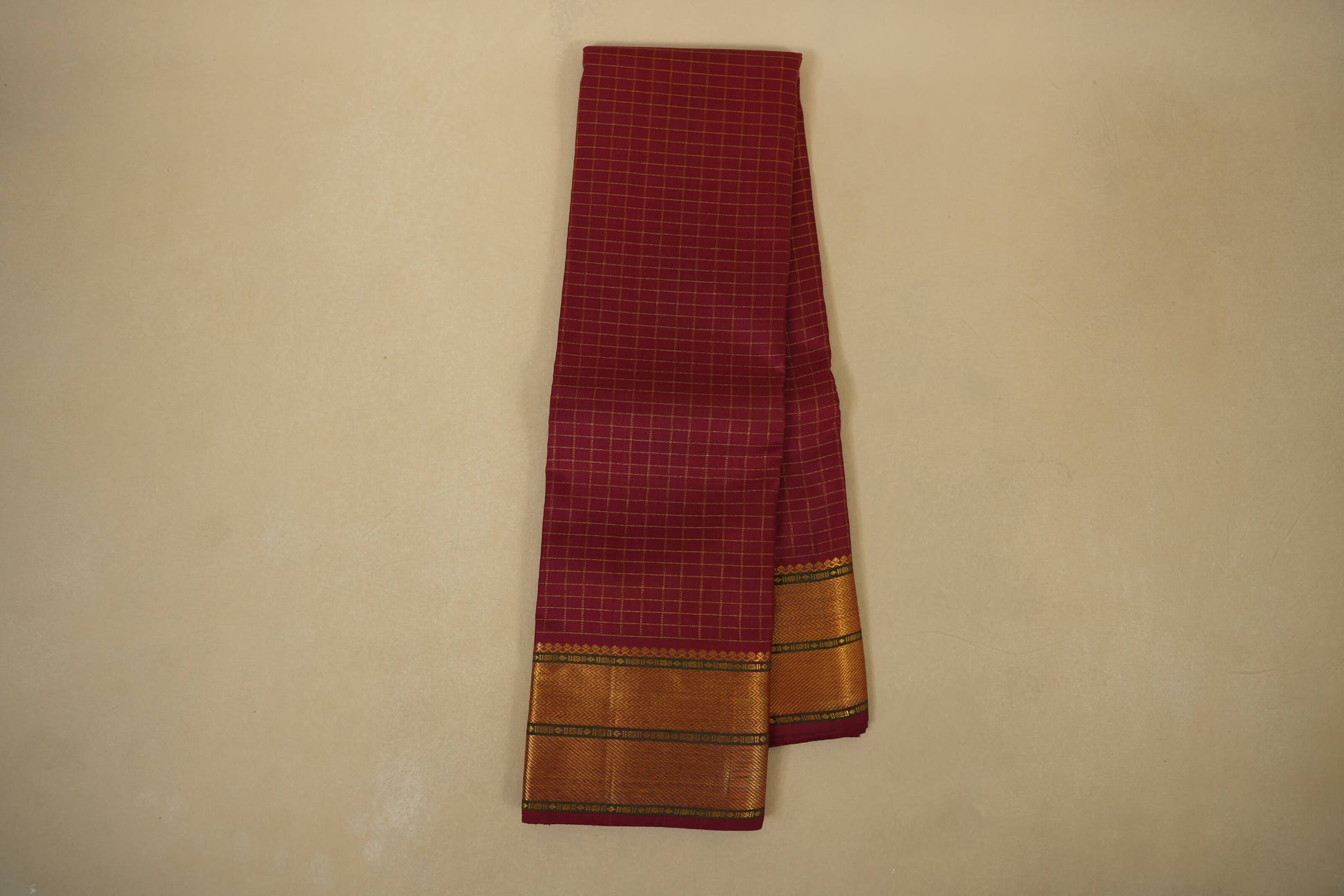 checked vintage kanjivaram silk saree